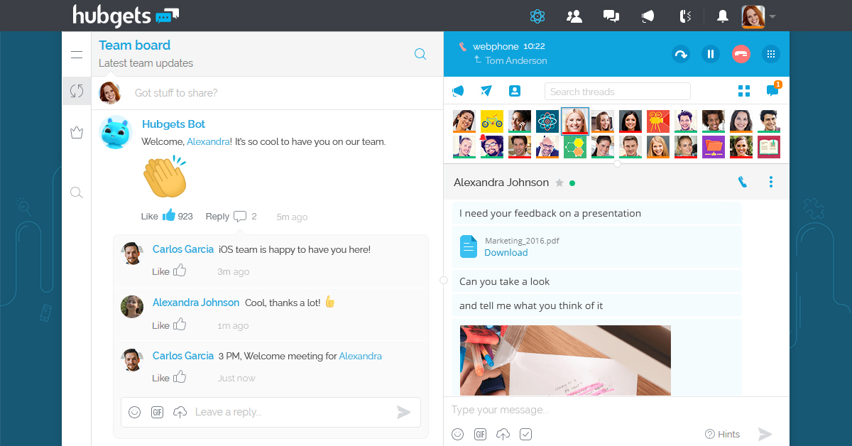 Keep new hires engaged from the first Hello by using the Team Board in Hubgets