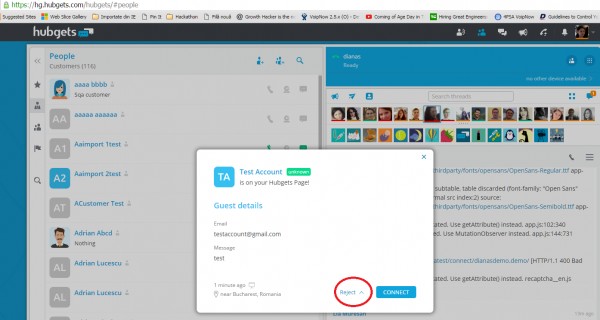 Reject a connection in HG Page